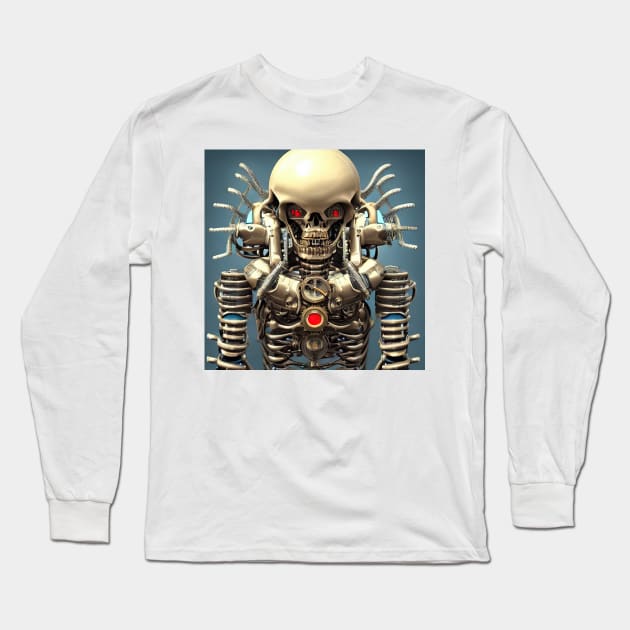 Steampunk skeleton Long Sleeve T-Shirt by Alekxemko